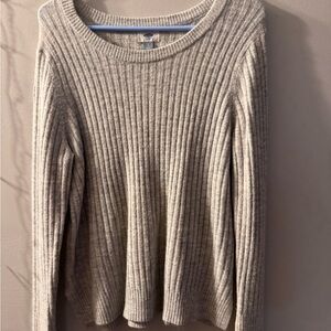 Light Gray Ribbed Sweater